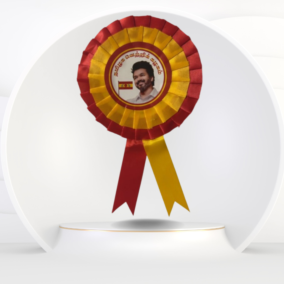 Badge TVK (Tamilaga Vettri Kazhagam) - Parti Politique de Vijay