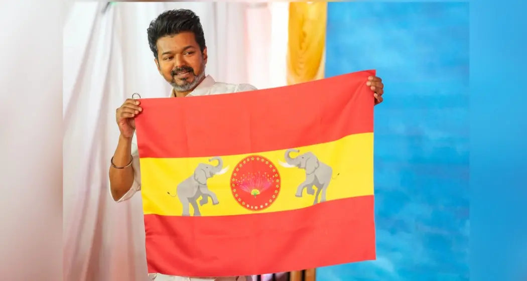 Drapeau TVK (Tamilaga Vettri Kazhagam) - Parti politique de Vijay